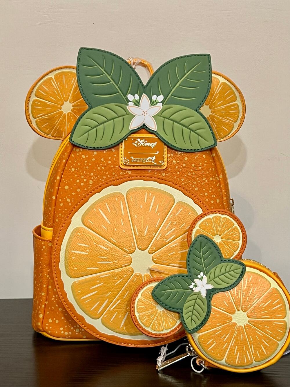Loungefly Minnie Mouse Disney Coin Purse Orange Scented Mini Backpack Set